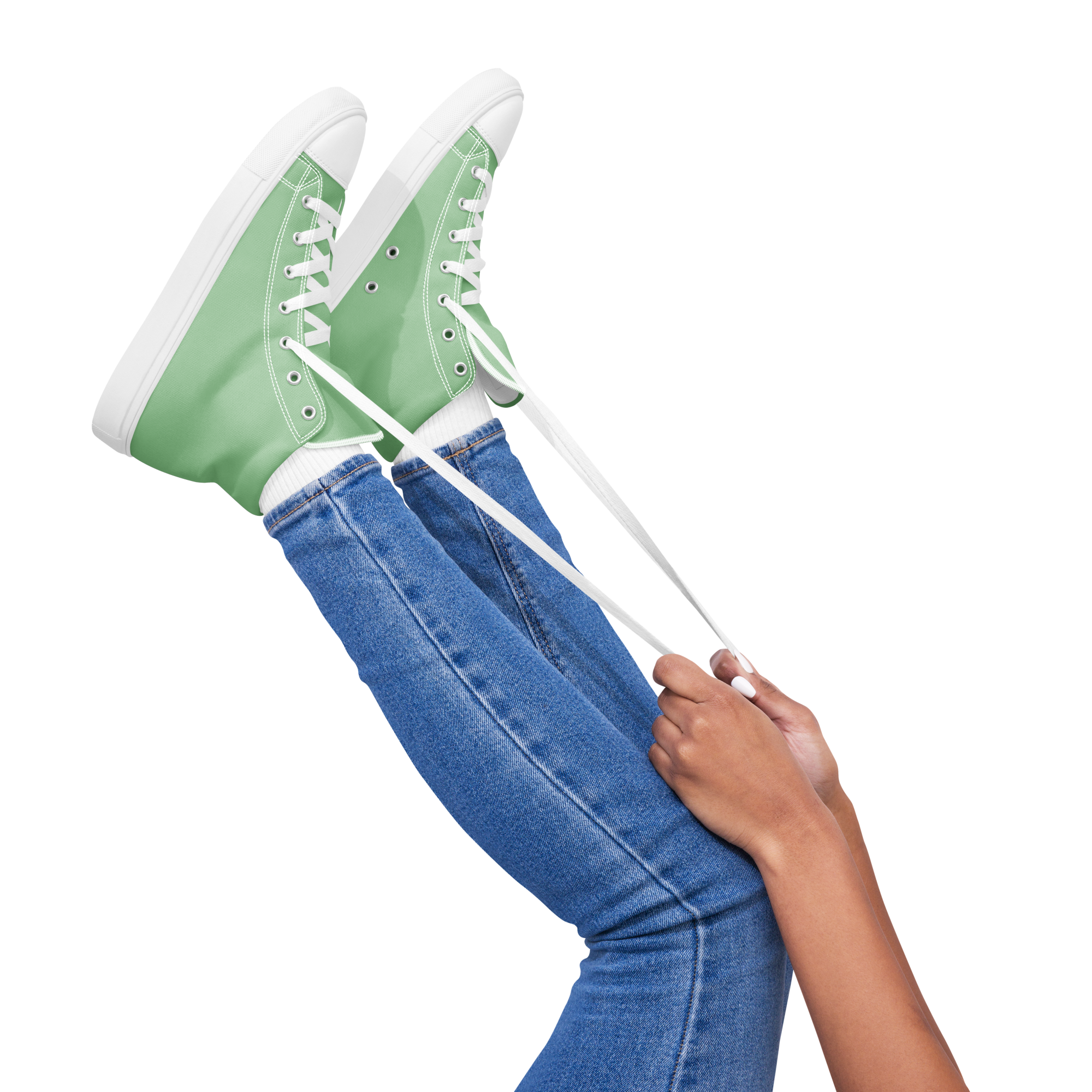 Women’s high top canvas shoes - Palm Green