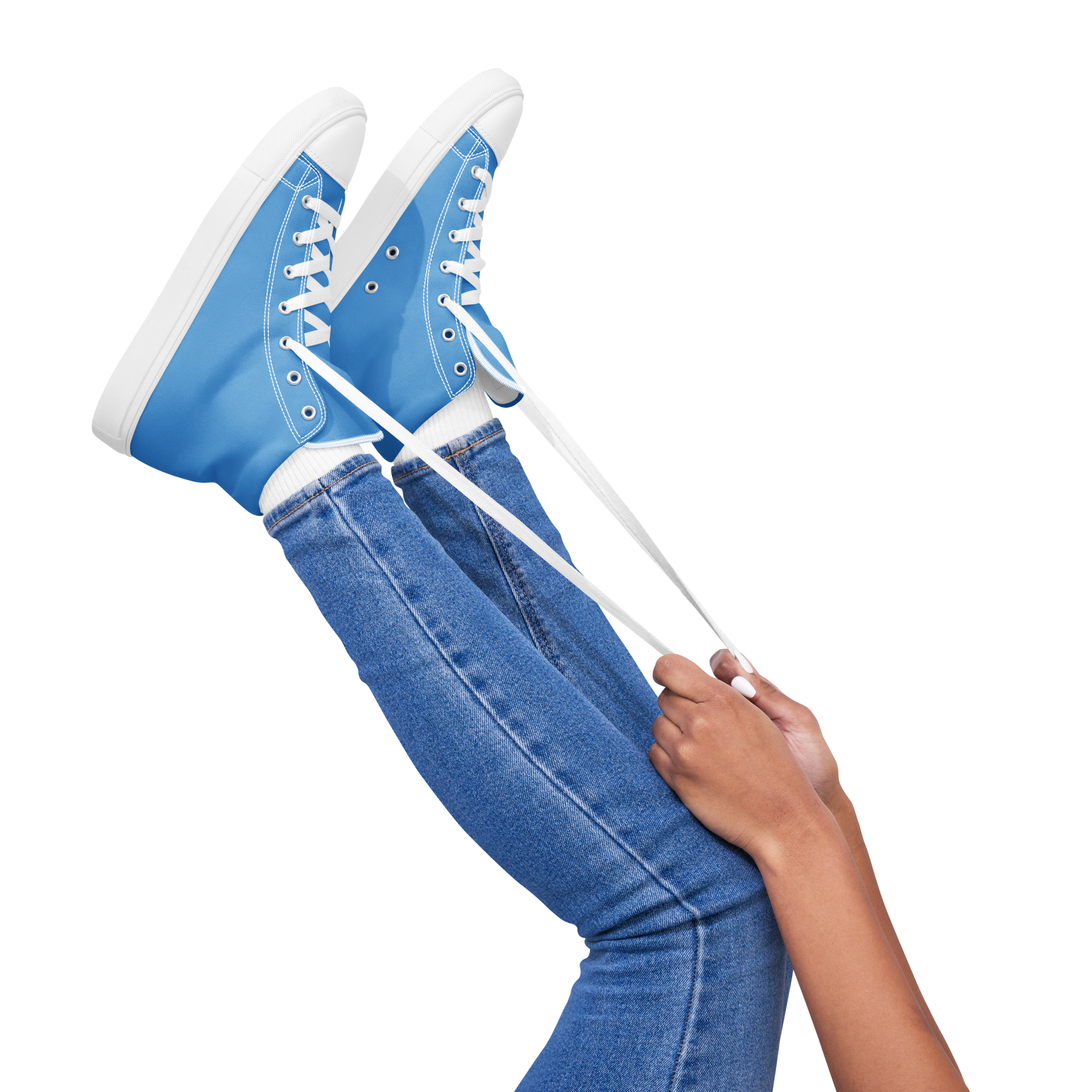 Women’s high top canvas shoes - Ocean Blue