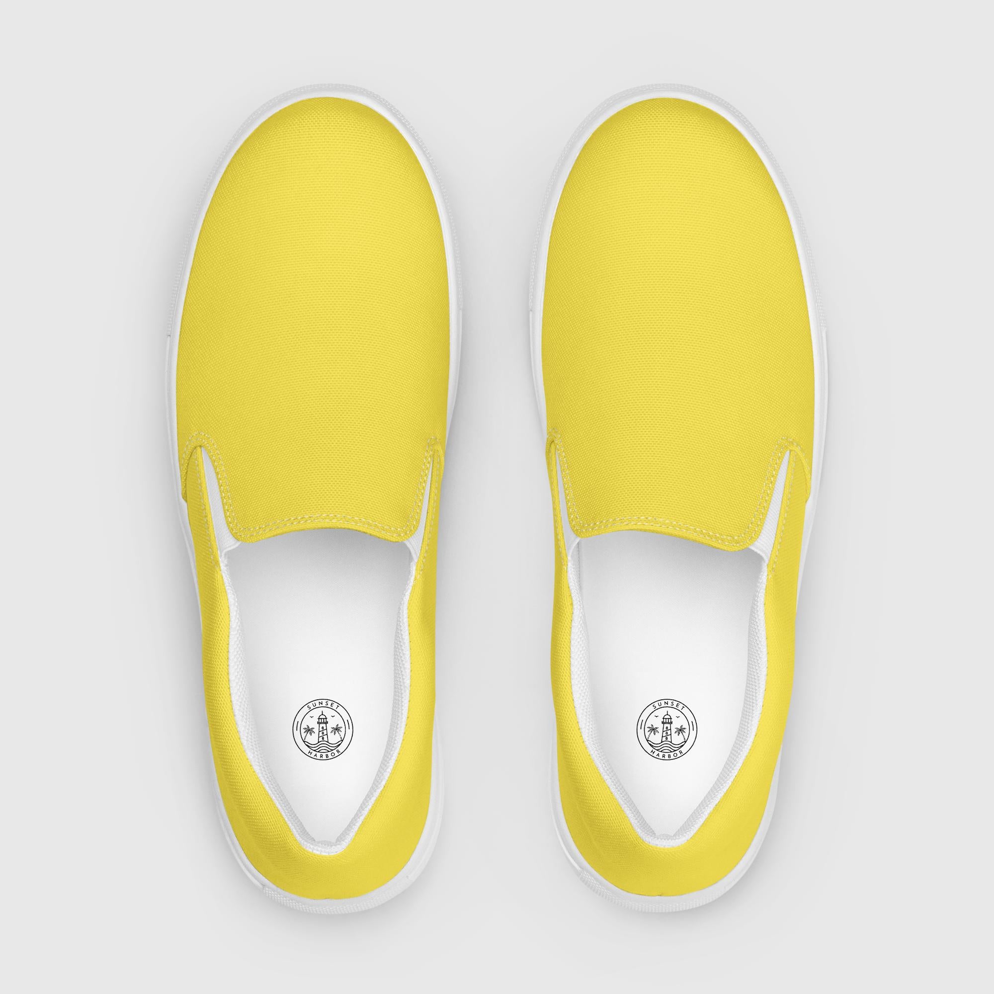 Zapatos de lona sin cordones para mujer - Amarillo