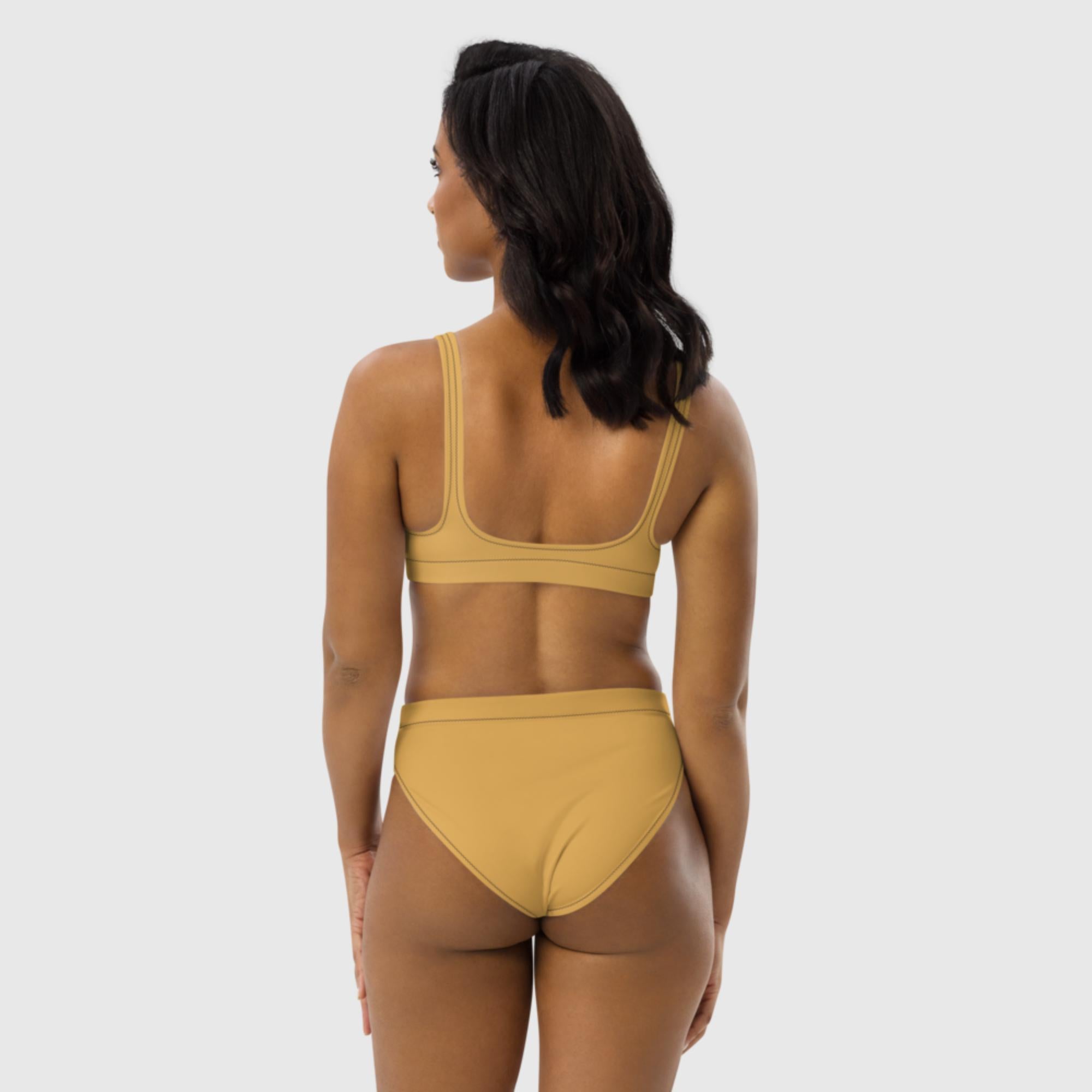 Recycled high-waisted bikini - Gold - Sunset Harbor Clothing
