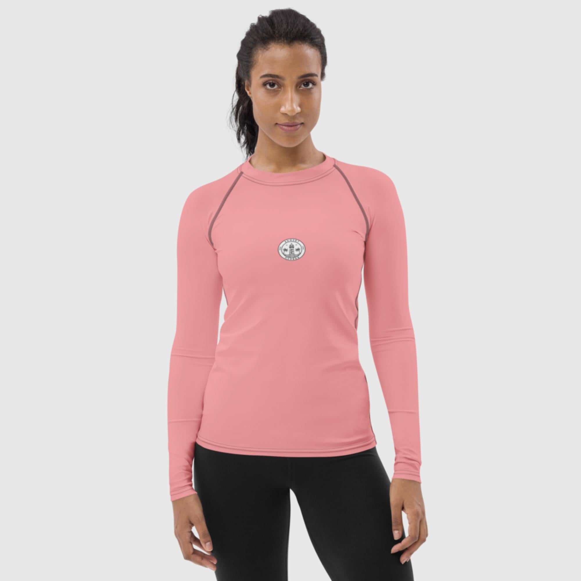 Women's Rash Guard - Pink - Sunset Harbor Clothing