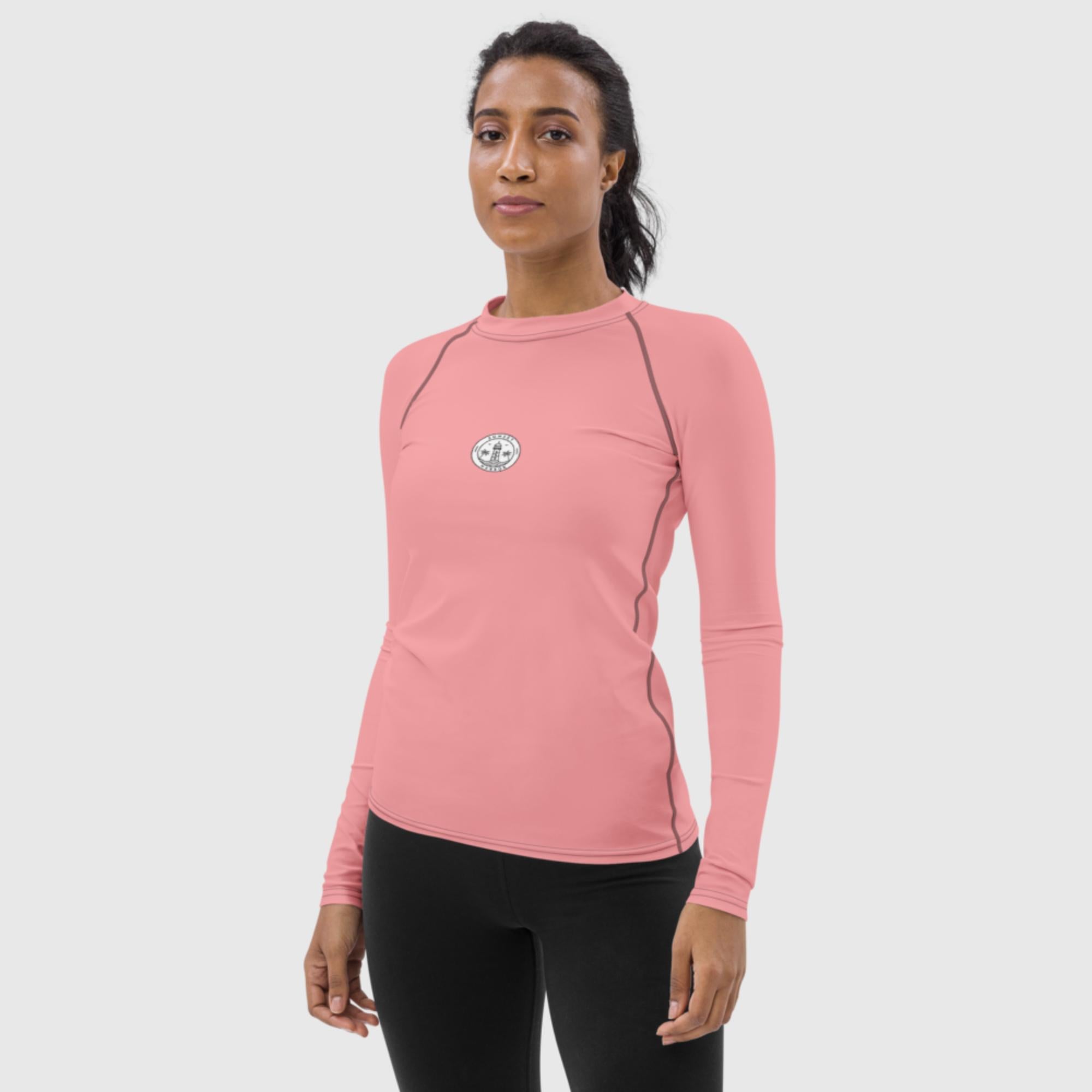 Women's Rash Guard - Pink - Sunset Harbor Clothing