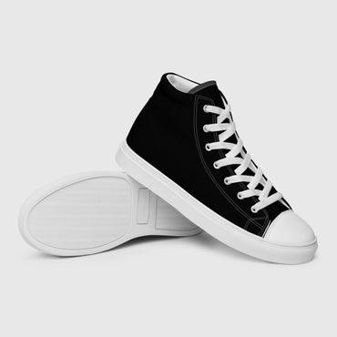 Men’s high top canvas shoes - Black - Sunset Harbor Clothing