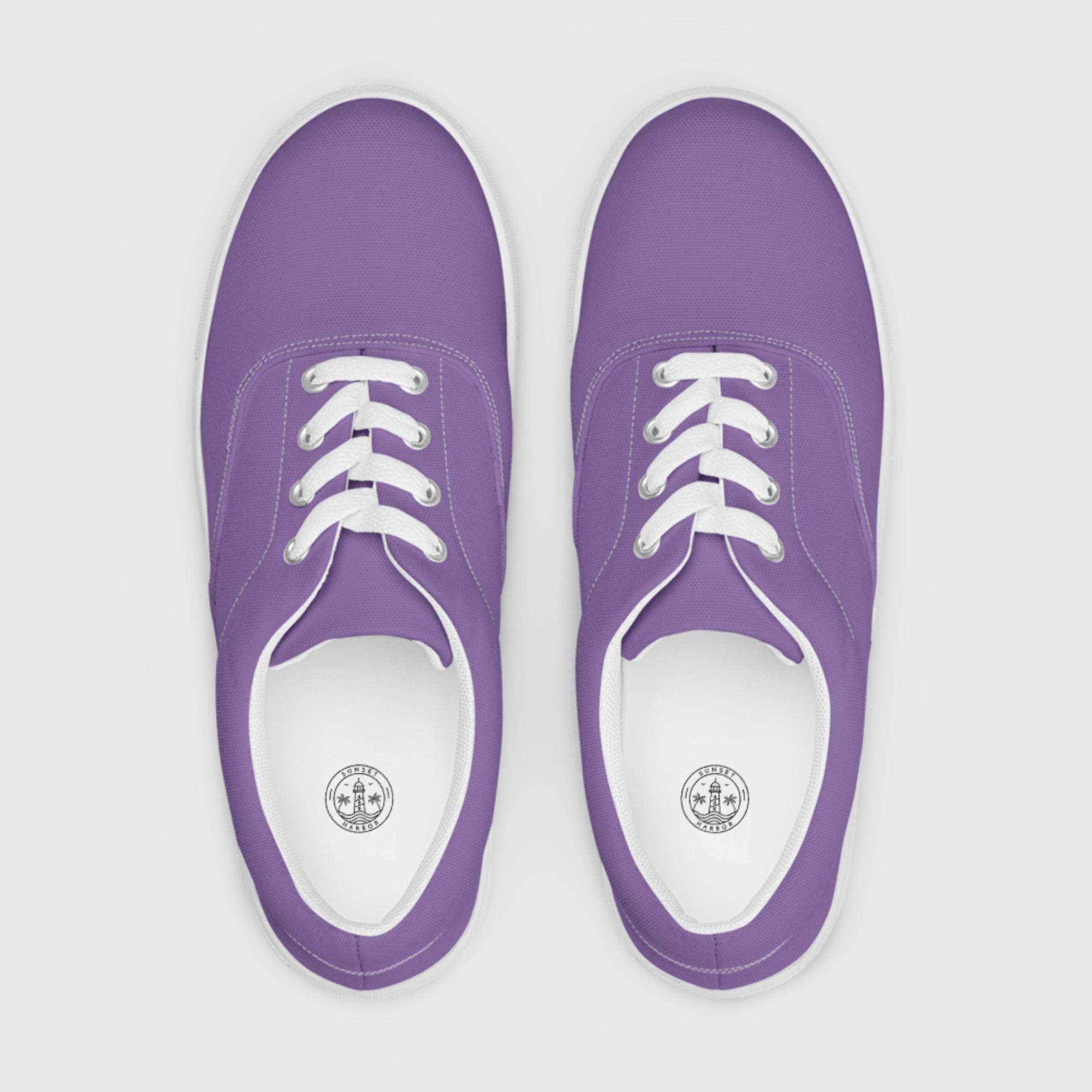Women’s lace-up canvas shoes - Purple - Sunset Harbor Clothing